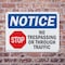 Signmission No Trespassing Or Through Traffic OSHA Notice Sign, Plastic, 14in W x 10in L, 2PK OS-2PACK-NS-P-1014-L-14962 - alternate 3